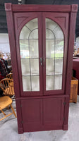 Red Painted Corner Cabinet***HEAVY ITEM***