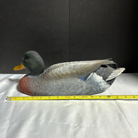 Vintage Large Blue/Green Resin Duck Figurine (Artist Signed)