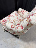 Cream/Red Floral Upholstered Chair