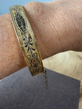 Hayward 12K Gold Filled Vintage Floral Etched Cuff Bracelet