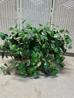 Faux Greenery in Bamboo Woven Rectangular Basket