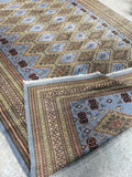 L- Hand Knotted Rug, BLue/brown tones,  12 ft x 8 ft