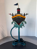 AM Indonesia Folk Style Metal 2-Piece Panama Ship Balancing Toy