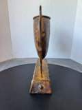 Rustic Metal Gong Style Decor and Vase