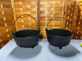 Pair of Black Plastic Caldrons/Buckets