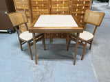 Vintage Stakmore Folding Card Table with (3) Folding Chairs