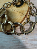 Monet Vintage Gold Tone Link Bracelet with Toggle Clasp