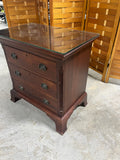 Three Drawer Night Stand with Protective Glass