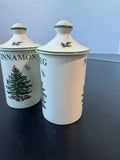 2-Piece Spode Christmas Tree Lidded Spice Jar Set