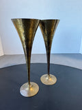 Pair of Indian Brass Art Ware Champagne Flutes