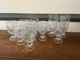 Southern Living Bella Luna Goblet Glasses with Bubble Accents, 2 different sizes, 10 pieces total