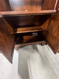 Dark Oak Lighted Bookcases/Cabinets, (2)