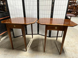 Baker Pair of Drop Leaf End Tables with Drawer