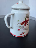 Hallmark Mitford Snowman Enamelware Coffee Pot