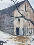 Original Watercolor of Old Barn in the Snow by Jack Anderson; Signed