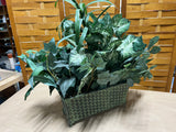 Faux Greenery in Green Tin Planter