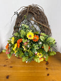 Hanging Rustic Grapevine Faux Floral Arrangement