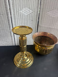 Brass Vintage Jardiniere Planter on Pedestal Stand
