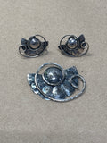 Sterling Pin & Screw On Earring Set