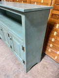 Turquoise/Teal Painted Console Cabinet