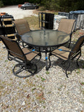 Black Aluminum Patio Dining Set (5 Pieces)