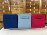 Set of 3 Collapsable Fabric Storage Cube/Bins (red/blue/gray)
