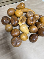 (C) Lot Of Mid Century Wooden Fruit — 21 Pieces