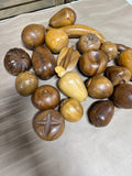 (C) Lot Of Mid Century Wooden Fruit — 21 Pieces