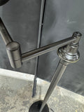 Black Metal Lightweight Swing Arm Floor Lamp (WORKS)