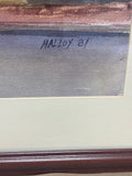 Original Watercolor of Brick Row Houses Signed; Thomas Malloy 81’
