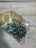 Trio of Blue Accented Silver Tone Bracelets