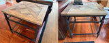 Pottery Barn Stone End Tables Pair
