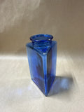 Blue Glass Triangle Shaped Vase