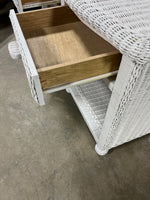 White Wicker Night Stands, (2)