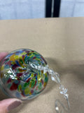 Multicolor Glass Ornament, 2 1/2" diameter, With Decorative Ornament Hook