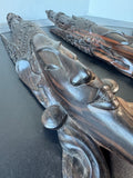 Pair of Indonesian Ornate Wooden Hand Carved Ramayana Gods