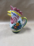 Italian Handpainted Floral Rooster Pitcher