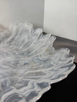 White Swirl Murano Glass Centerpiece Bowl
