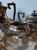 5-Piece Vintage Silver Plate Tea Set with WM Rogers Evandale Tray