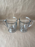 Clear Glass Coffee Mugs - Pair