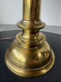 Stiffel Brass Candlestick Lamp with Reptile Leather Shade (WORKS)