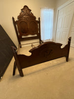 (A)Queen Antique Bed with Side Rails***HEAVY ITEM***
