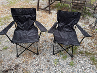 Pair of Black Folding Lawn Chairs w/Carry Bags