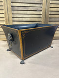 Metal Tole Lion Handle/Footed Planter