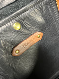 FOUNT Classic Black And Brown Bellfield Leather Shoulder Bag With Dust Bag And Care Instructions (B)