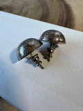 Domed Sterling Silver Stud Earrings