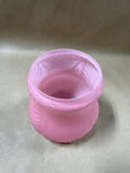Pink Glass Biscuit Jar - Missing Lid - AS IS