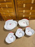 Santa Clause Head Dishes - 5 Pieces