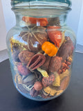 Green Tone Vintage Lidded Jar with Fall Potpourri