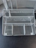 Trio of Silver Mesh Metal Desk Organizers